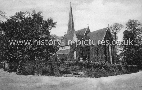 St. Mary the Virgin's Church and Stocks, Shalford, Essex. c.1910
